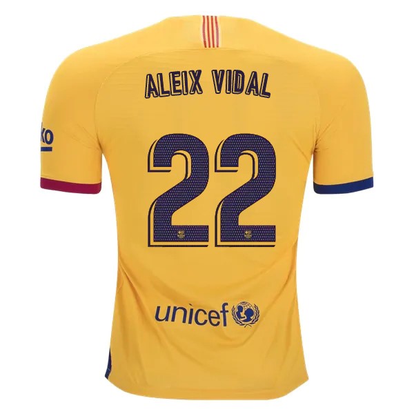 Camiseta Barcelona NO.22 Aleix Vidal 2ª 2019/20 Amarillo